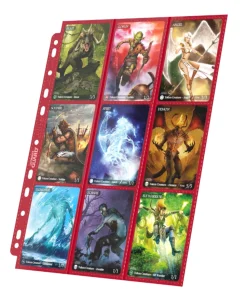 Album Pages Side-Loading 18-Pocket Red Standard Size (10) Portfolio