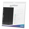 Album Pages Side-Loading 24-Pocket QuadRow Black Standard Size (10) Portfolio