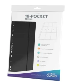 Album Pages Side-Loading 18-Pocket Black Standard Size (10) Portfolio