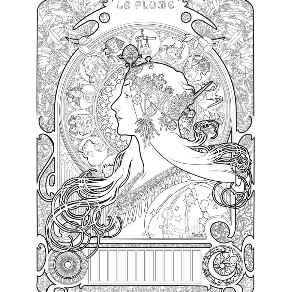 Alphonse Mucha Coloring Book