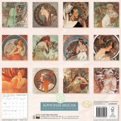 Alphonse Mucha Wall Calendar 2025 (Art Calendar)