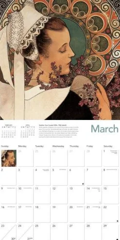 Alphonse Mucha Wall Calendar 2025 (Art Calendar)