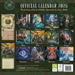 Anne Stokes 2026 Square Calendar