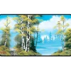 Bob Ross Lakeside Path Black Stitched Playmat