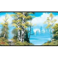 Bob Ross Lakeside Path Black Stitched Playmat