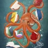 Book Lover Octopus Kort A6