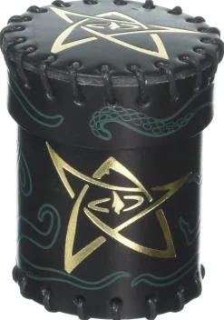 Call of Cthulhu Black & Green Golden Leather Dice Cup Terningbeger
