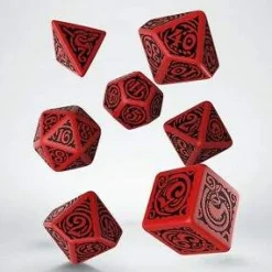Call of Cthulhu Outer Gods Nyarlathotep Poly Red /Black (7) Terningsett, Call of Cthulhu RPG