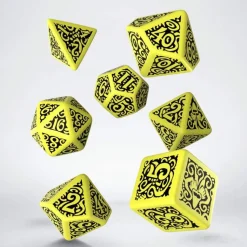 Call of Cthulhu Outer Gods Hastur Poly Yellow /Black (7) Terningsett, Call of Cthulhu RPG