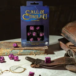 Call of Cthulhu 7th Edition Poly Black /Magenta (7) Terningsett, Call of Cthulhu RPG