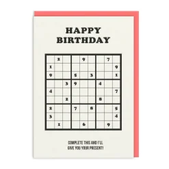 Complete This Sudoku Birthday Card