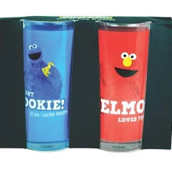 Cookie Monster & Elmo Glasses Set of 2