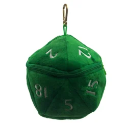 D20 Green Plush Dice Bag Terningpose