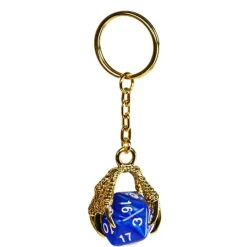 D20 Keychain Dragon Claw Blue