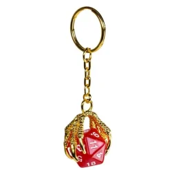 D20 Keychain Dragon Claw Red