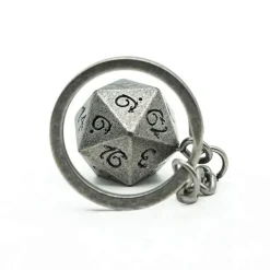 D20 Keychain Silver