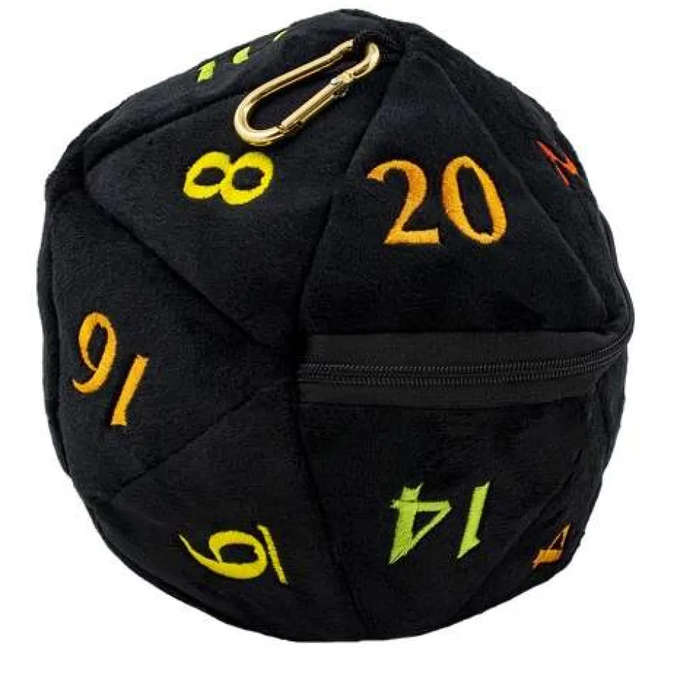 D20 Rainbow Plush Dice Bag Terningpose
