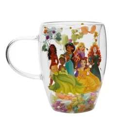 Disney Princesses Floral Decorative Glass Mug