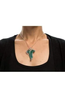 Elven Leaf Sterling Silver Brooch and Chain