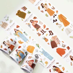 Fall Breeze Wide Washi Tape Sticker Set