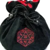 Flannel Black Drawstring Dice Bag Terningpose