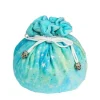 Flannel Rainbow Stars Blue & Cyan Drawstring Dice Bag