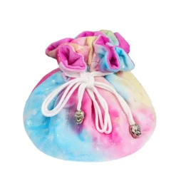 Flannel Rainbow Stars Drawstring Dice Bag