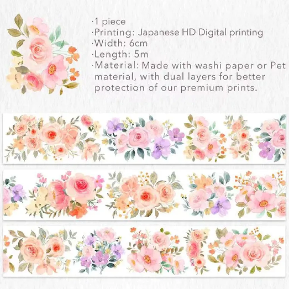 Flower Corridor Wide PET Tape