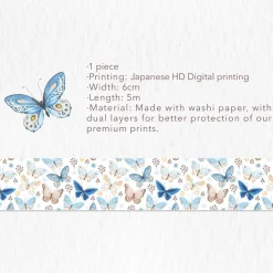 Fluttering Butterfly Wide Washi Tape
