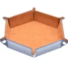Foldable Leather Hexagon Camel Dice Tray