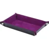 Foldable Leather Rectangular Purple & Black Dice Tray
