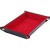Foldable Leather Rectangular Red & Black Dice Tray