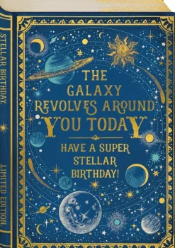 Galaxy Revolves Around You Today, Have a Super Stellar Birthday! kort 120 x 170mm