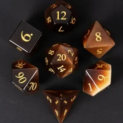 Gemstone Poly Cat's Eye Brown /Gold (7)