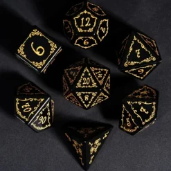 Gemstone Poly Obsidian Vine Pattern Black /Gold (7)