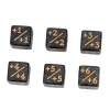 Glitter Counters 12mm D6 Black /Gold (36)
