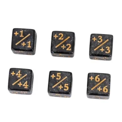 Glitter Counters 12mm D6 Black /Gold (36)