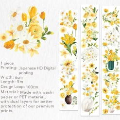 Golden Blossoms Wide PET Tape