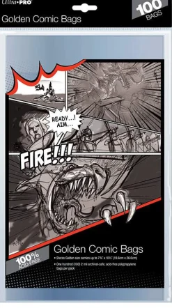 Golden Size Comic Bags (100)