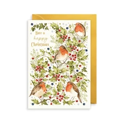 Happy Xmas Robins Card