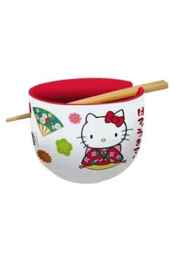 Hello Kitty Japan Ramen Bowl with Chopsticks