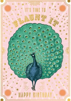 It’s Time to Flaunt it, Happy Birthday, kort 120 x 170mm