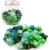 Jar of Gems Poly Emerald Green /Gold, White (35) Terningsett