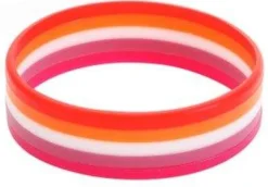 Lesbian Flag Silicone Wrist Band