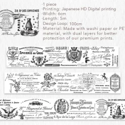 Lettres d'Antan Wide Washi Tape