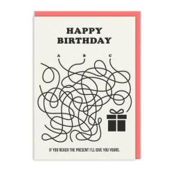Line Maze Birthday Card