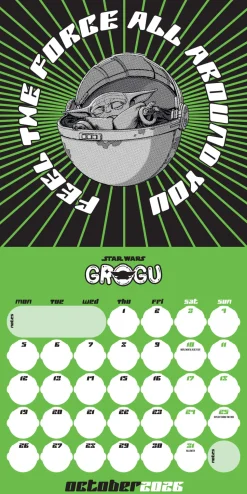 Mandalorian Grogu 2026 Square Calendar