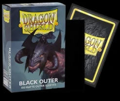 Matte Black Outer Sleeves Standard Size (100) Kortlommer, Dragon Shield