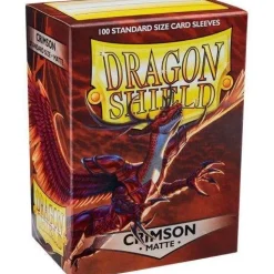 Matte Crimson Standard Size Dragon Shield Sleeves (100)