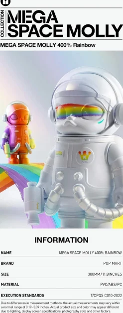 Mega Space Molly 400% Rainbow Figure 30 cm